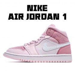 Air Jordan 1 Mid Digital Růžový Jordan CW5379 600 AJ1 teniska dámskés Růžový Červené Bílý 