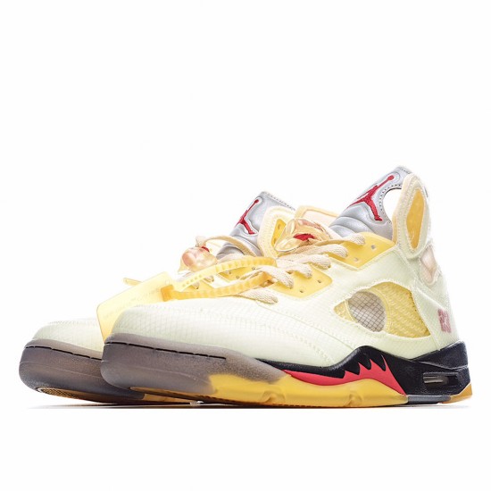 Air Jordan 5 x off Bílý Žlutá Béžový DH8565 100 AJ5 Pánskés Jordan