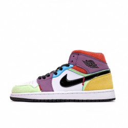 Air Jordan 1 Mid SE "Multi-Color" Bílý/Černá-Lightbulb-Team oranžový CW1140 100 Pánské a dámské AJ1 teniska